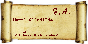 Hartl Alfréda névjegykártya